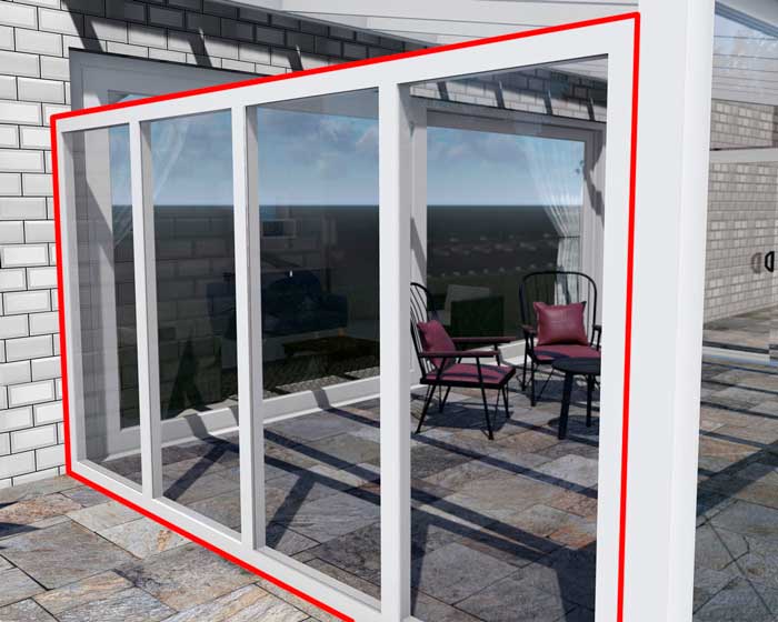 Terrassen&uuml;berdachung Seitenelement mit 8 mm VSG-Glas