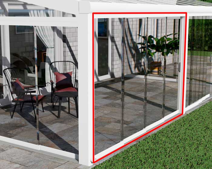 Terrassen&uuml;berdachung Glasschiebesystem mit 10 mm ESG-Glas