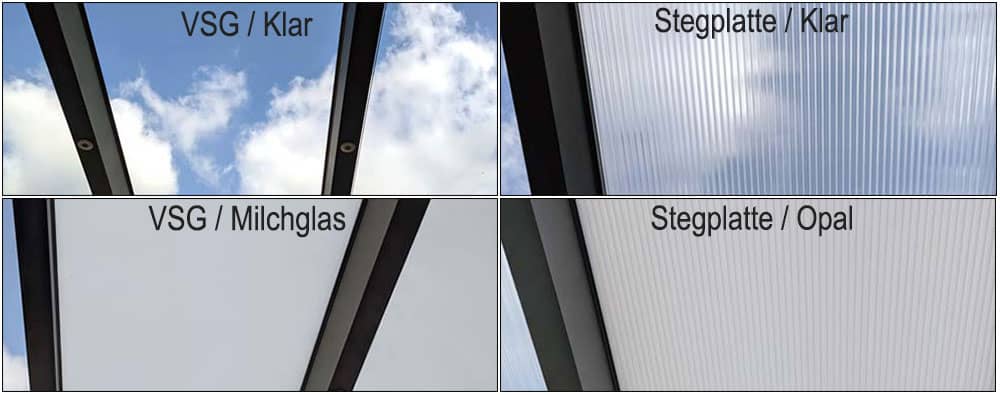 VSG Glas 8mm und Stegplatte 16mm vergleich VSG Glas 8mm und Stegplatte 16mm vergleich
