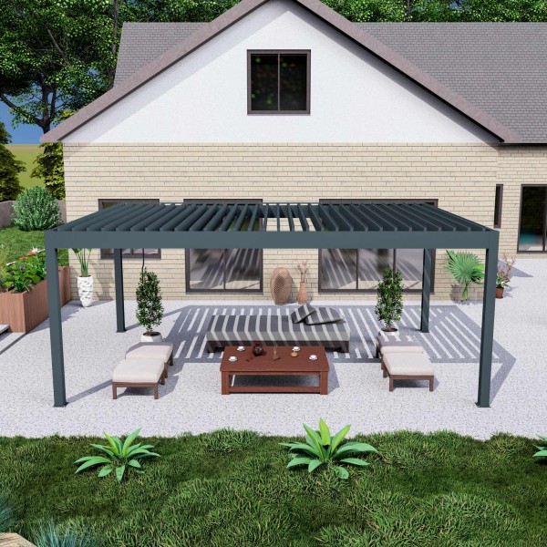 Lamellendach Terrassenüberdachung mit Lamellen Pergola UG Alu