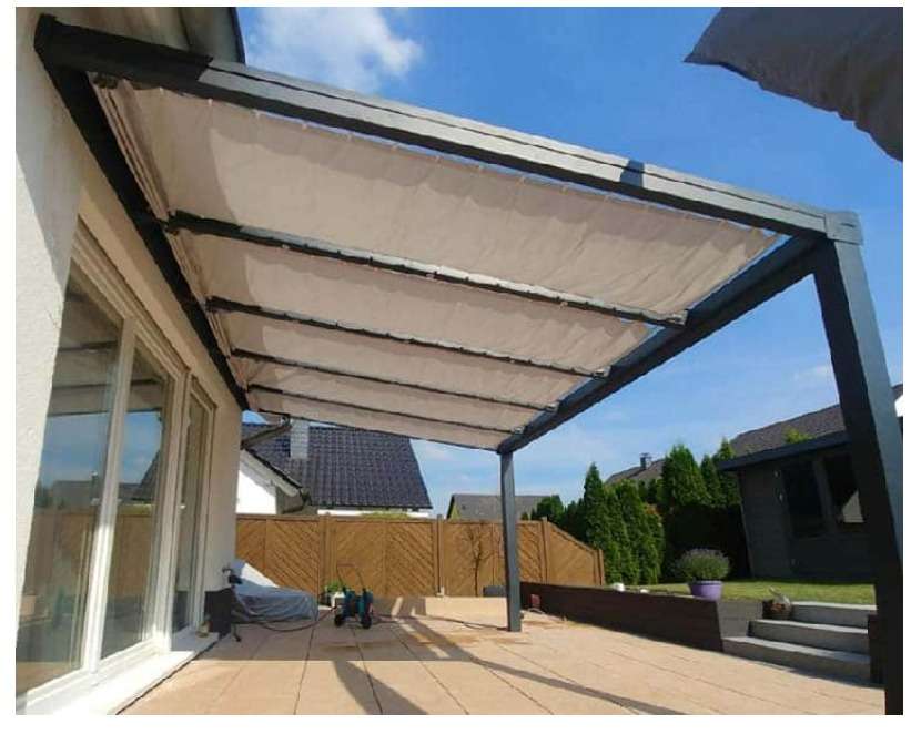 Sonnensegel für Terrassenüberdachung und Wintergarten UG Alu