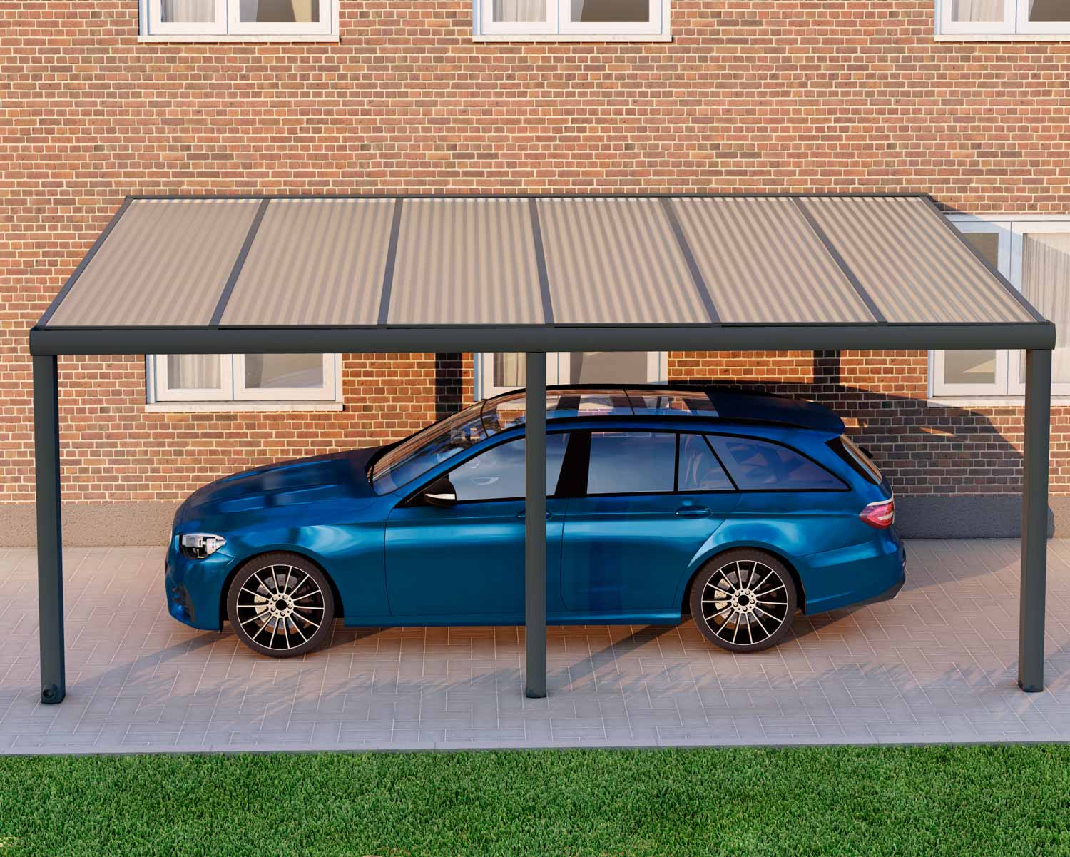 Alu Carport Augsburg 16mm Stegplatte