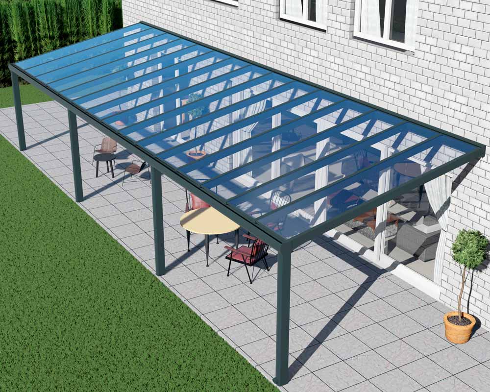 Alu Terrassenüberdachung Halle 8mm VSG Glas