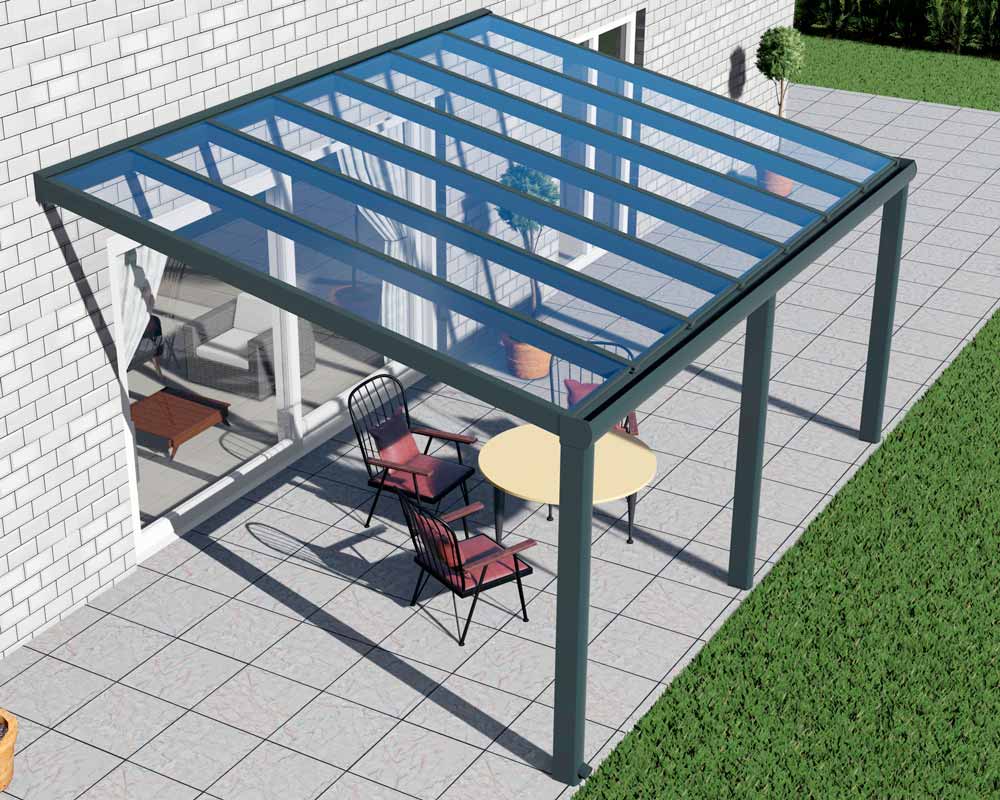 Alu Terrassenüberdachung Jena 8mm VSG Glas